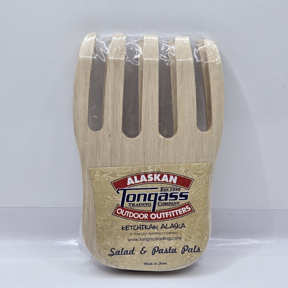Alaska Natural Wooden Bear Claw Salad & Pasta Pals Server NIP Souvenir 6"L 4"W